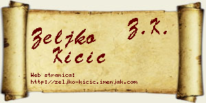 Željko Kičić vizit kartica